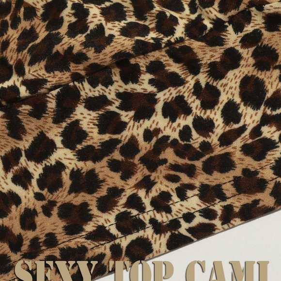 Sexy Top Cami Surplice Neck Leopard US L - Picture 4 of 5